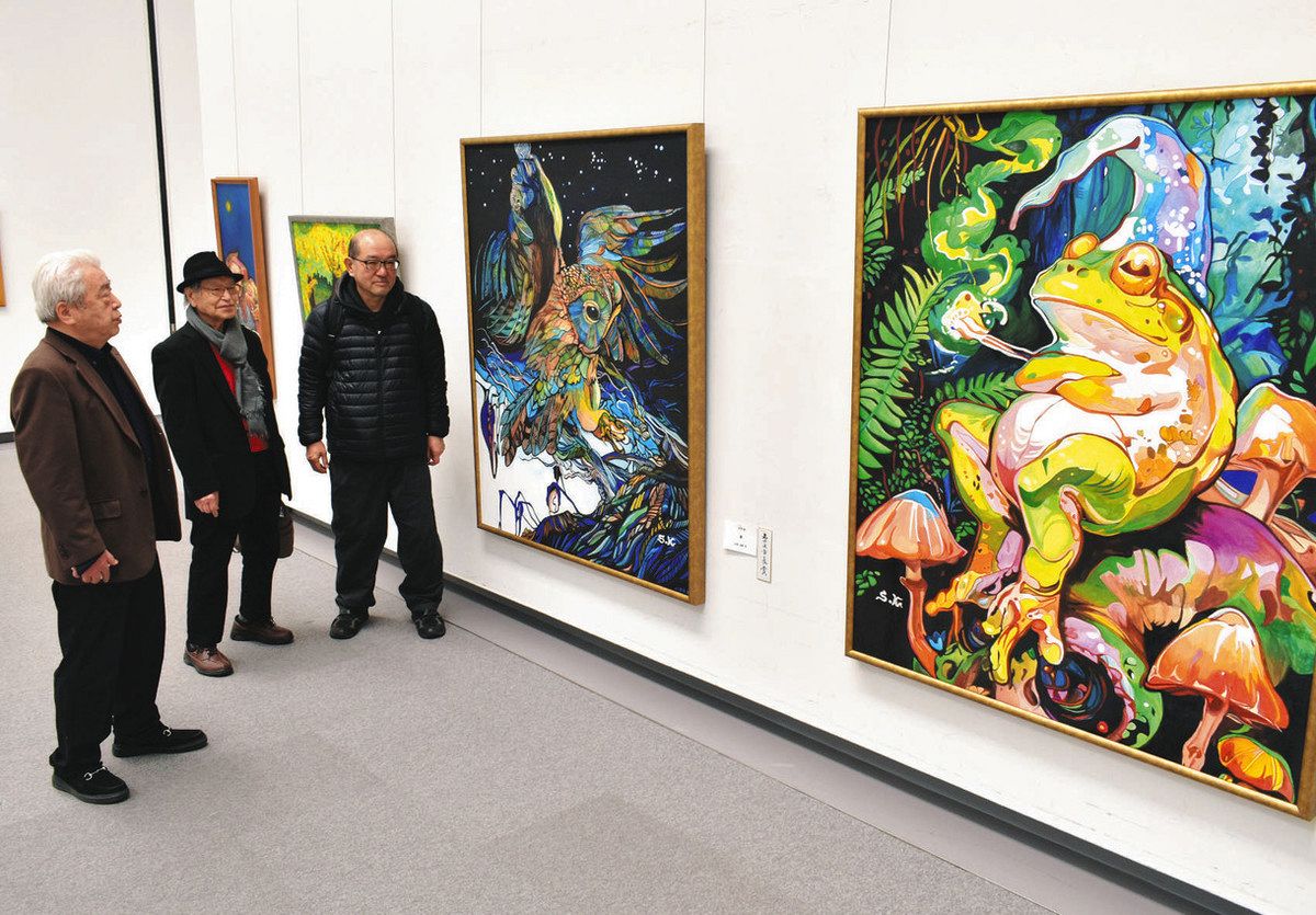 日本画や水彩画…自由な発想感じて 名古屋・栄で東美会公募展：中