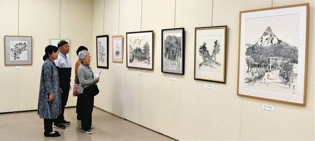 風景や植物描いた水墨画作品79点 四日市で「素墨展」：中日新聞Web
