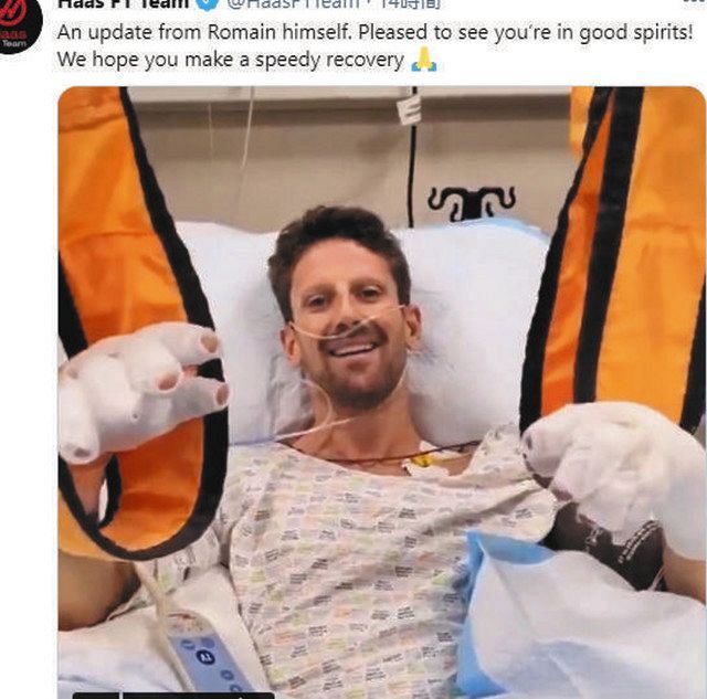 炎上事故に巻き込まれたグロジャン 僕は大丈夫 両手に包帯も 指を動かして軽傷アピール 中日スポーツ 東京中日スポーツ