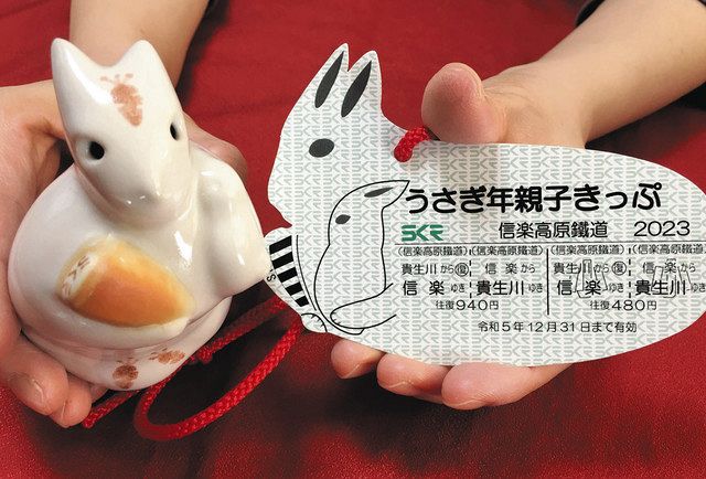 焼き物ウサギと切符のセット 干支にちなみ信楽高原鉄道が発売：中日新聞Web