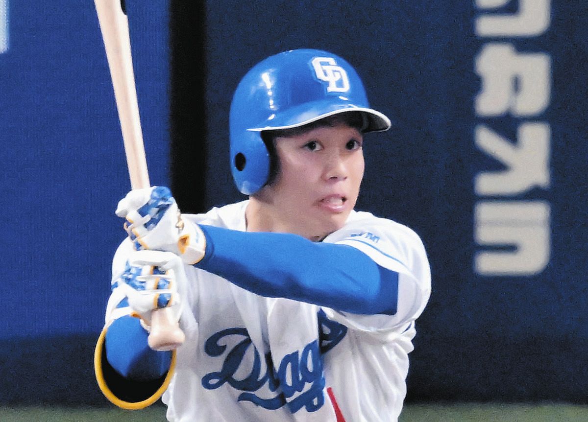 中日・岡林勇希、「スーパーでした」 抜ければ同点…の打球での広島・大