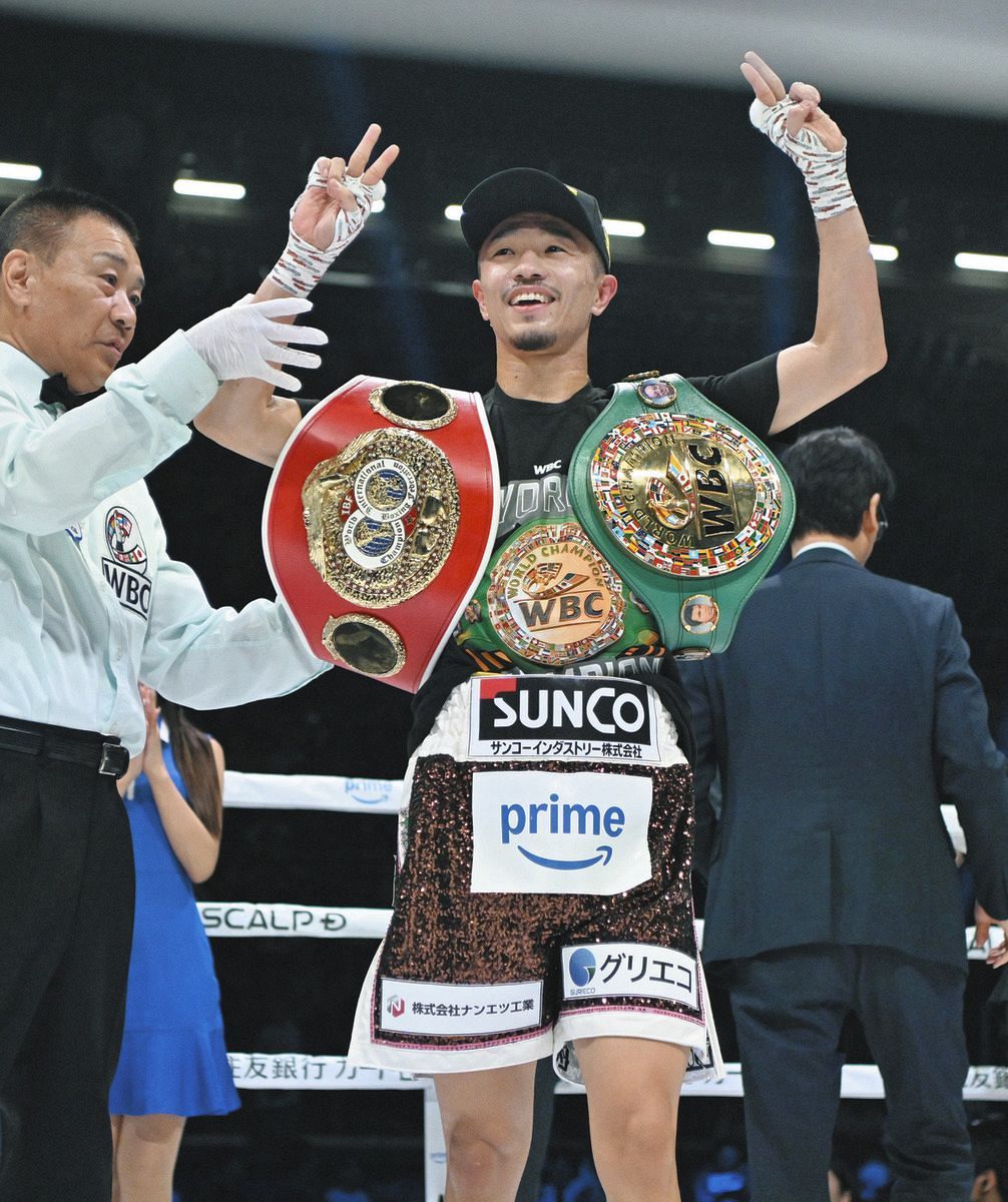 中谷潤人、西田凌佑に6回終了でTKO勝ち 自身初の王座統一戦でも