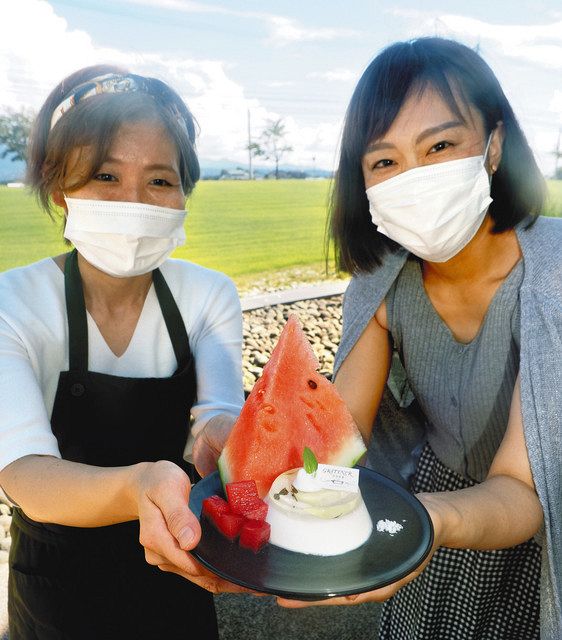 器」と「スイカ」おいしい関係 陶芸家とコラボ 映えスイーツ：北陸中日