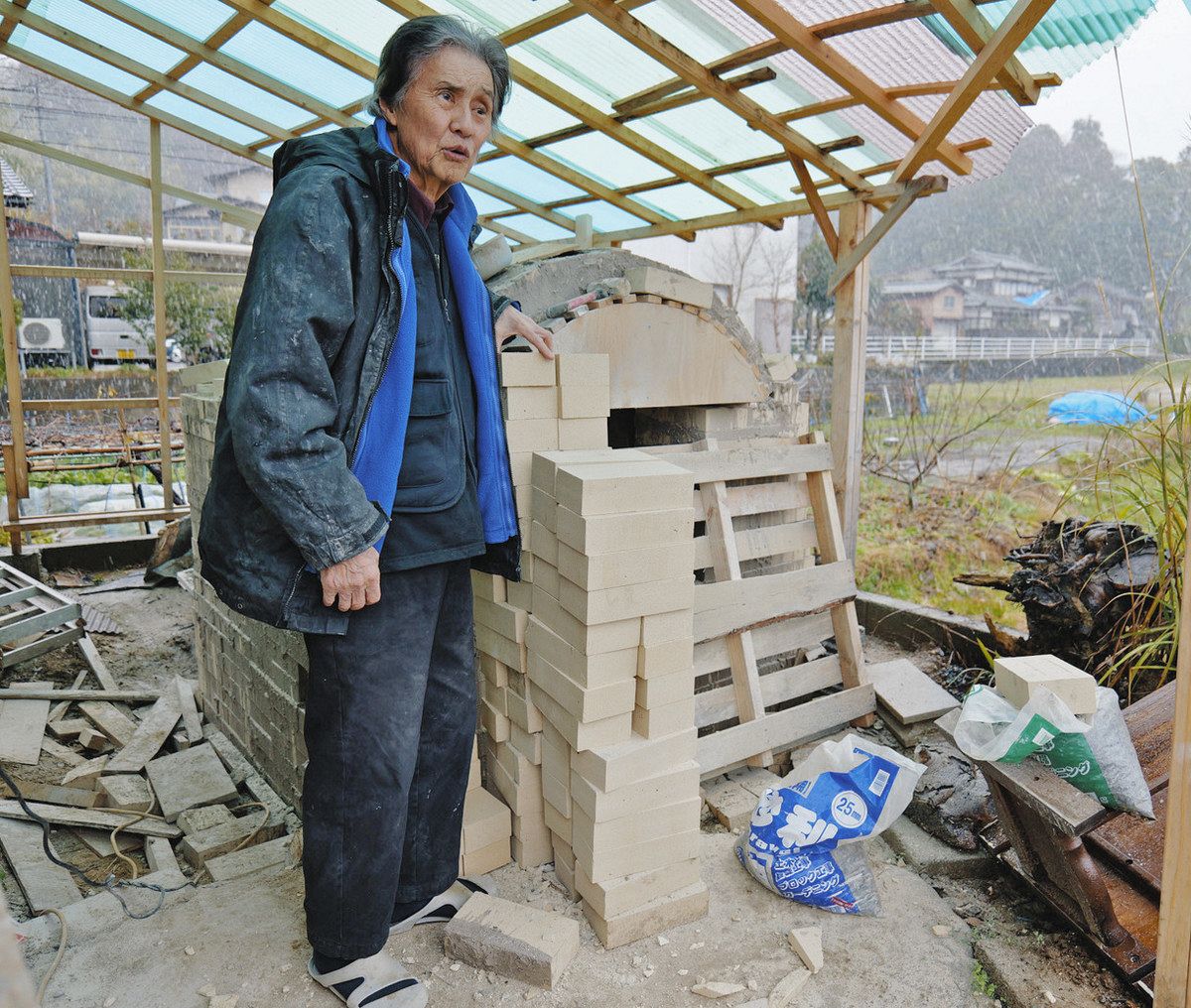 専門店 茶碗□龍清焼 北濱珠龍 能登 輪島市 白釉 抹茶茶碗 お茶道具 