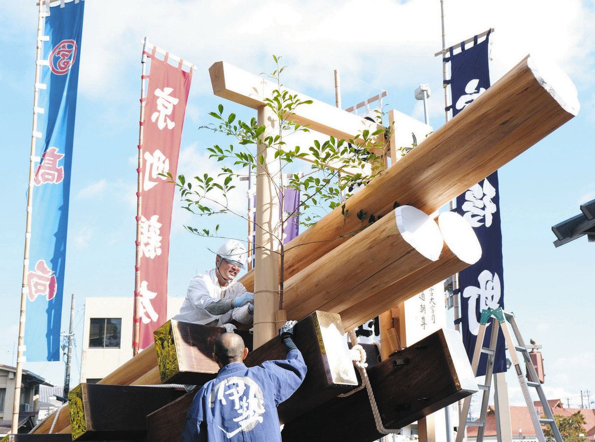 伊勢神宮　御木曳車 伊勢神宮外宮に奉曳車 31日から、お木曳PRへ展示：中日新聞Web