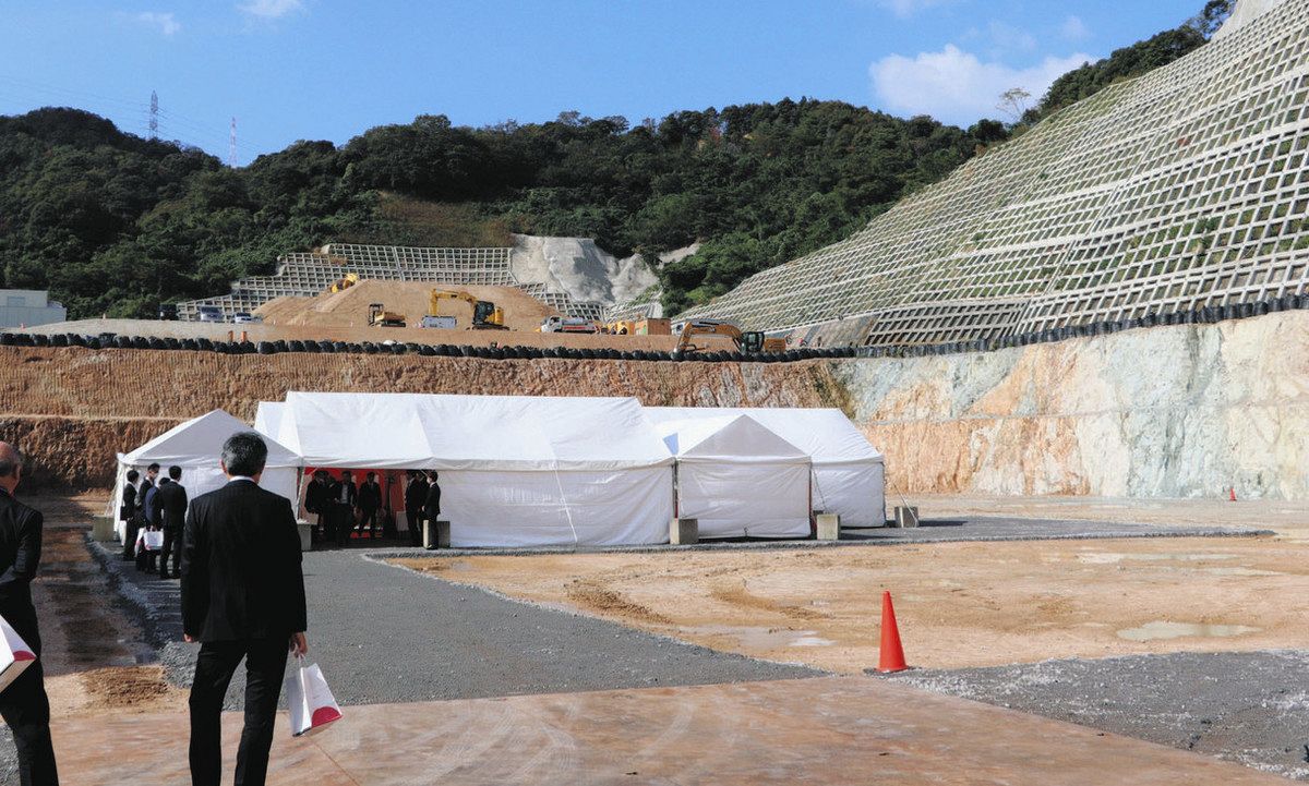 市長ら出席し工事の安全祈願 廃棄物最終処分場、敦賀の建設予定地で
