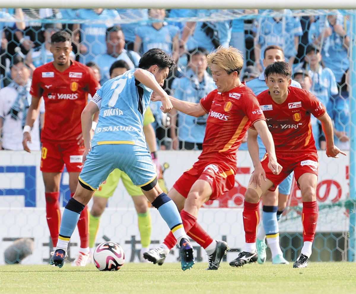 〇1－0磐田 グランパス倍井謙、初ゴールのち一発退場…守勢でベテラン