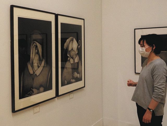 【真作】版画　銅版画　幻想的な森の版画　モダンなインテリアアート　V158 木版、銅版画 幻想的 黒部市美術館 釣谷さん個展：北陸中日新聞Web