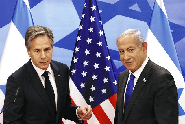 中東和平へ緊張緩和訴え　米国務長官、イスラエル首相に