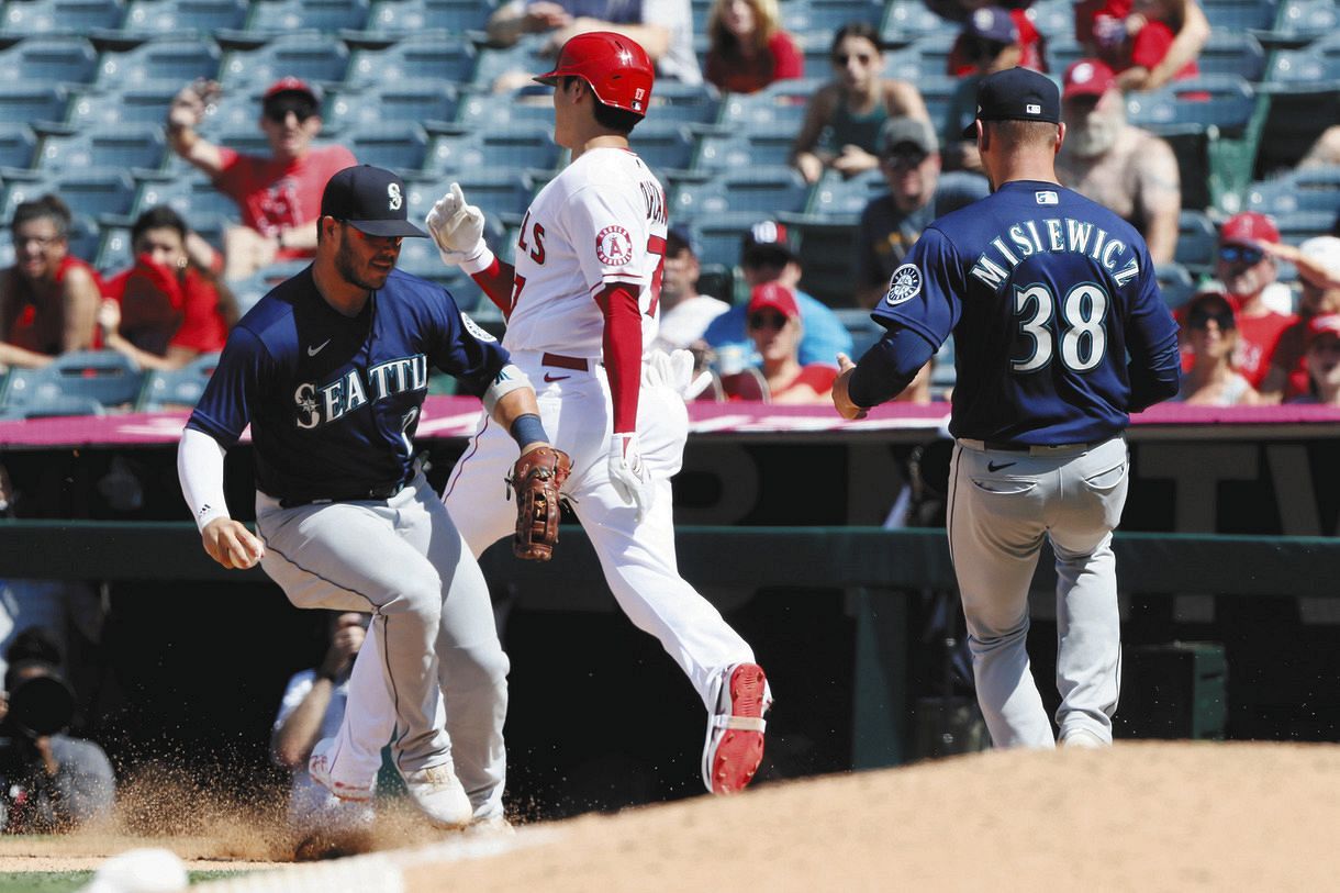 仲間想いの大谷翔平、７回には激走の内野安打 米中継局は感激