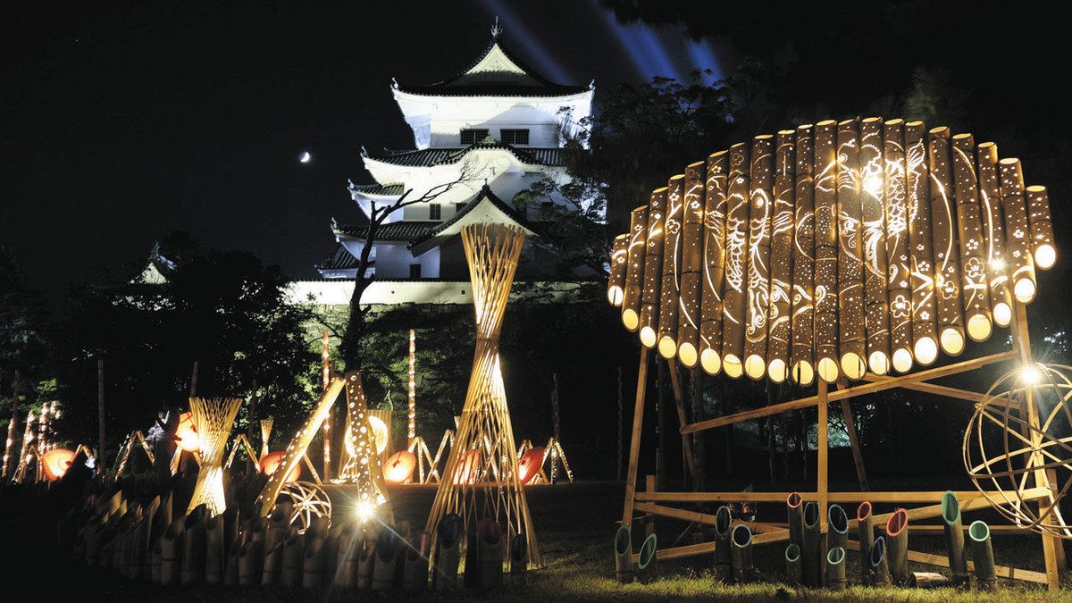 お城のまわり」夜に浮かぶ 9～10日、伊賀上野城などライトアップ：中日