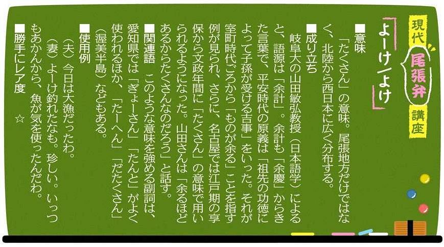 現代尾張弁講座 よーけ よけ 中日新聞web