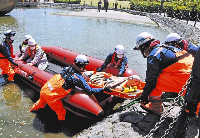 降雨期の水害へ備え 金石消防署 救命ボート訓練 北陸中日新聞web