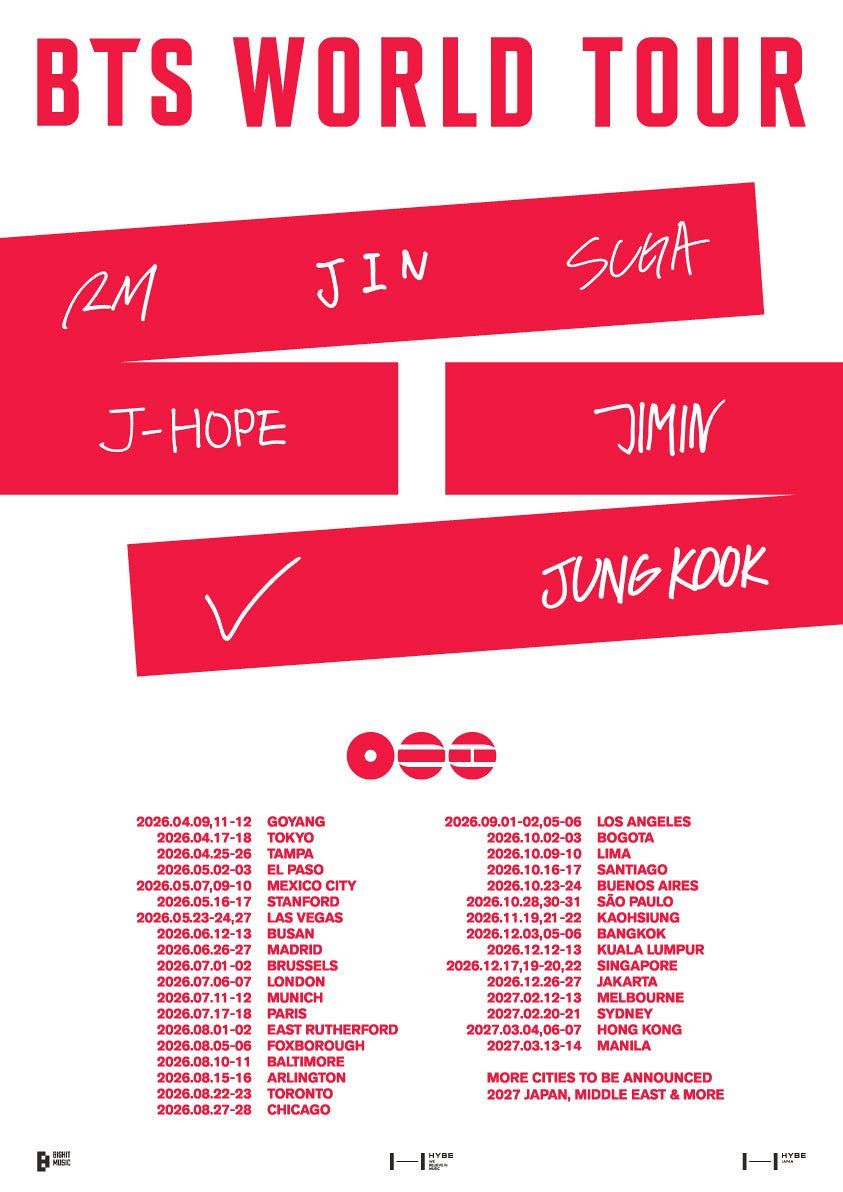 BTSが4月17、18日に東京ドームで約7年ぶりの来日公演開催 世界34都市を