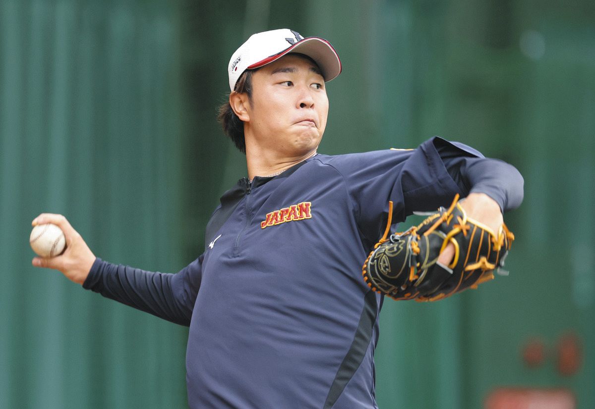 侍ジャパン・高橋宏斗、「出力5割未満」で初ブルペン13球 大勢に 侍ジャパン・高橋宏斗、「出力5割未満」で初ブルペン13球 大勢に