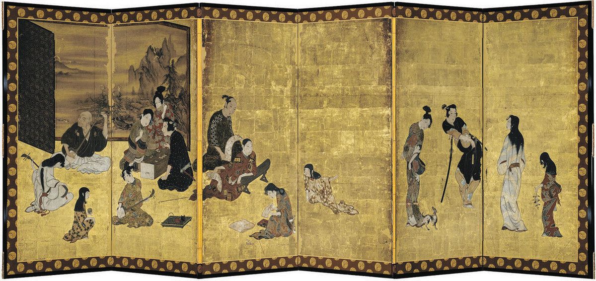多様な人物、髪や衣装の文様細かく 23日から国宝・彦根屛風を特別公開