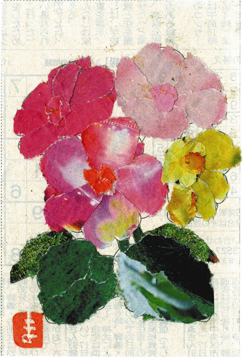 ちぎり絵 花の絵画 新聞ちぎり絵 ギャラリー＞ 「花特集」：中日新聞しずおかWeb