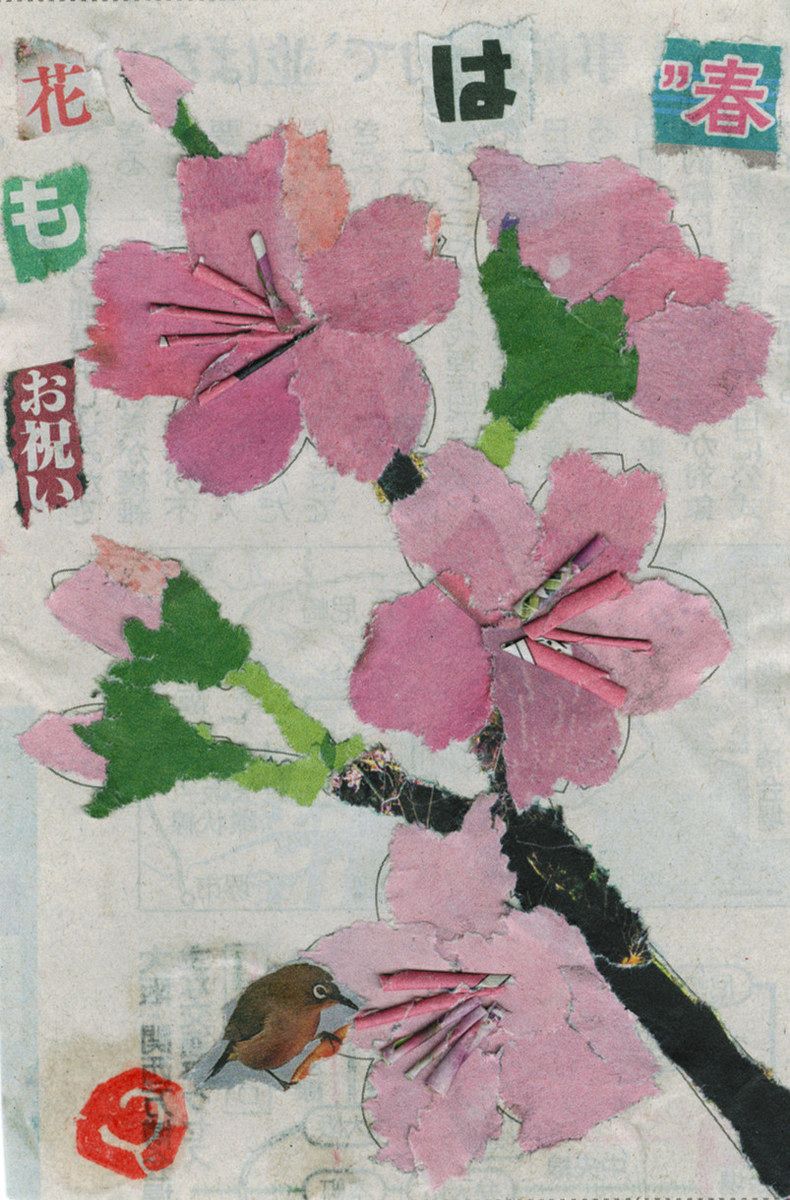 新聞ちぎり絵 ギャラリー＞ 「桜」：中日新聞しずおかWeb