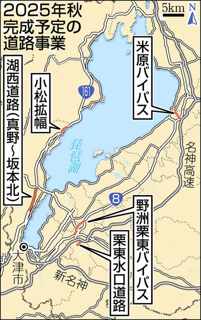 25年秋完成の見通し 湖西道路一部4車線化など県内5路線：中日新聞Web