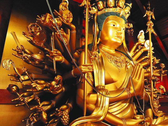 焼津・大覚寺全珠院本尊 慈悲輝く黄金千手 ：中日新聞しずおかWeb