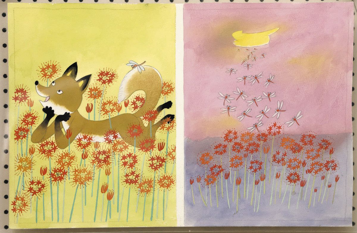 万葉画と南吉絵本の原画ずらり 湖南・甲西図書館で大津の日本画家