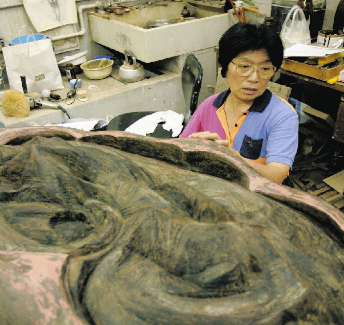 県立芸大名誉教授で乾漆彫刻家・故水谷さんの作品展示 28日、江南に