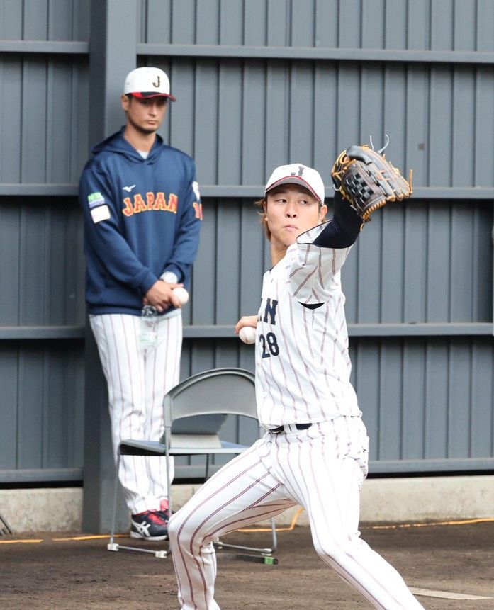 侍ジャパン】高橋宏斗、ダルビッシュの前で力強く61球…『ピッチコム
