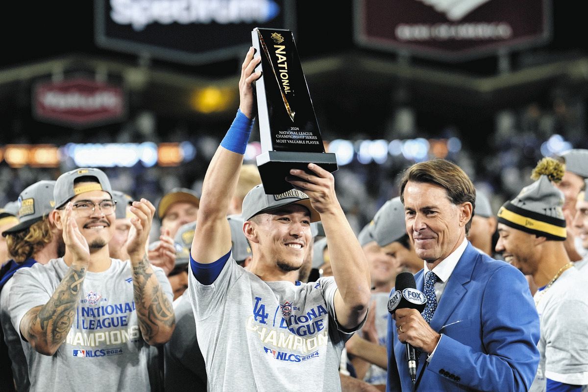 トミー・エドマン　ナショナルリーグ優勝決定戦 MVP記念 ボブルヘッド MVPのドジャース・エドマン、大谷翔平の活躍「日本中が夢中になって