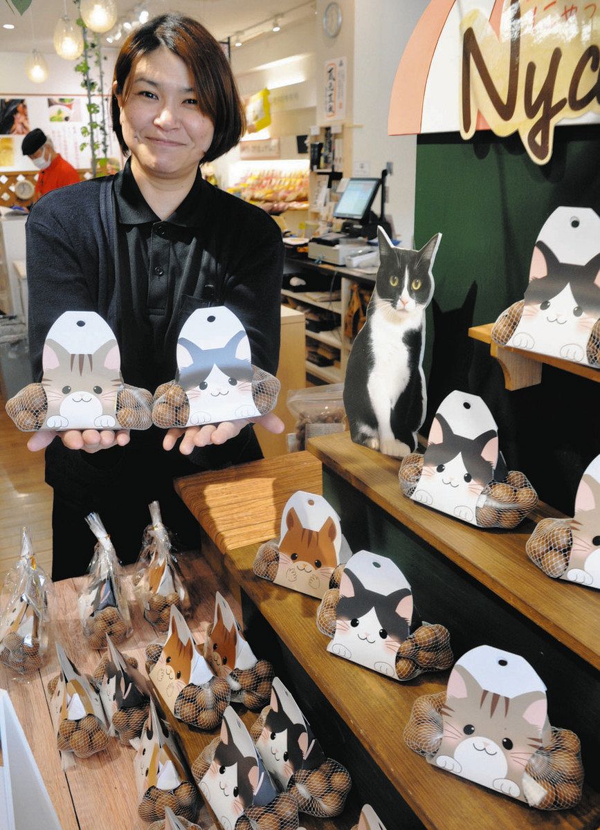 猫のデザインの新商品「マカダミアニャッツ」発売 中津川・ちこり村