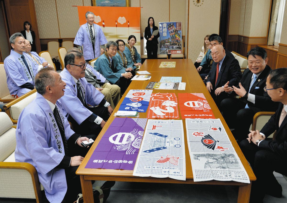 GW ぜひお越しを 知事にPR合戦 『七尾青柏祭と花嫁のれん展