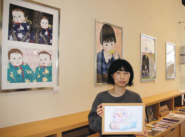 子育ての日常 １０年描く 高島の竹内さん 長浜で作品展 中日新聞web