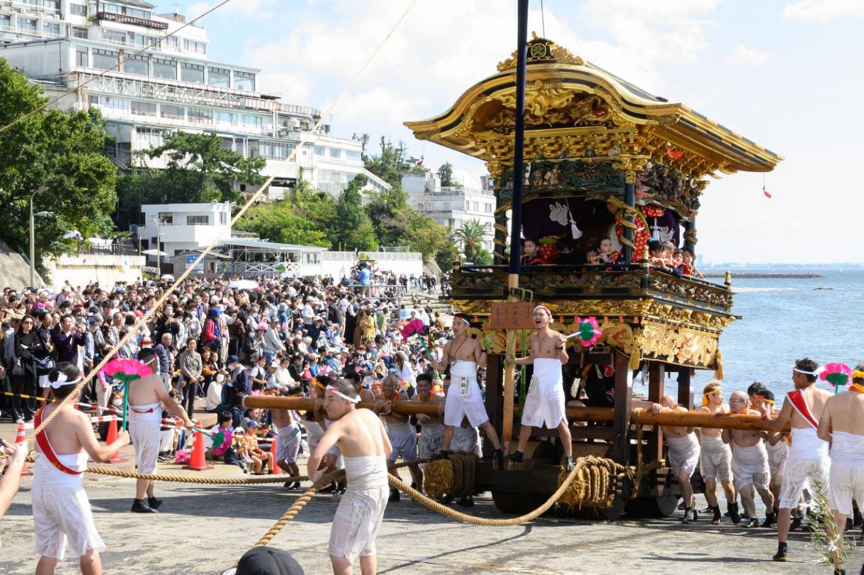 値下げ 模写 三谷祭 海中渡御の絵 平成八年三百年祭 豊橋市・長尾鉄雄 愛知県蒲郡市三河山車祭り祭礼まつり - ホビー、カルチャー