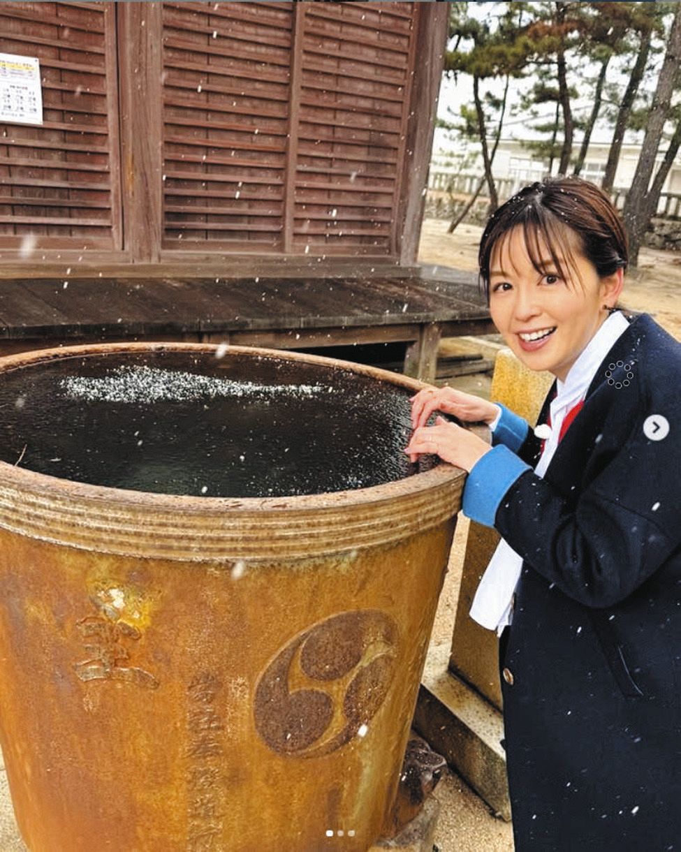 ◇寒そう～元フジテレビの女子アナ、四国での雪ショットを報告【写真