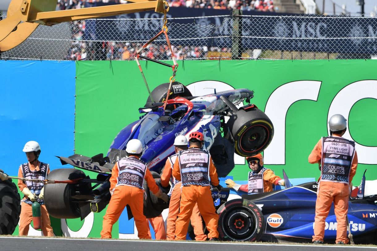 F1日本GP】決勝はいきなり赤旗!! リカルドとアルボンが接触 角田裕毅は12番手に後退して再スタートへ：中日スポーツ・東京中日スポーツ