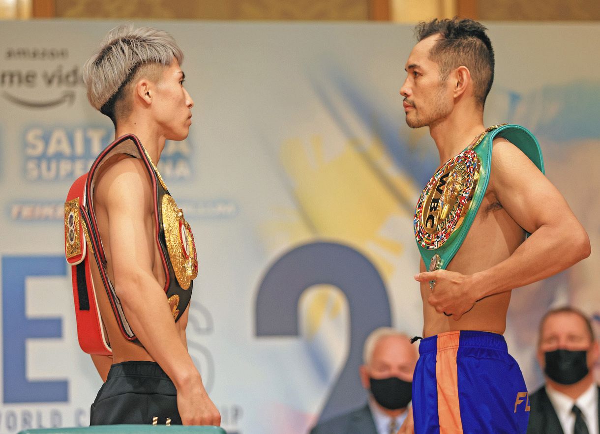 井上尚弥、ドネアともに前日計量一発クリア 「フェースオフ」12秒