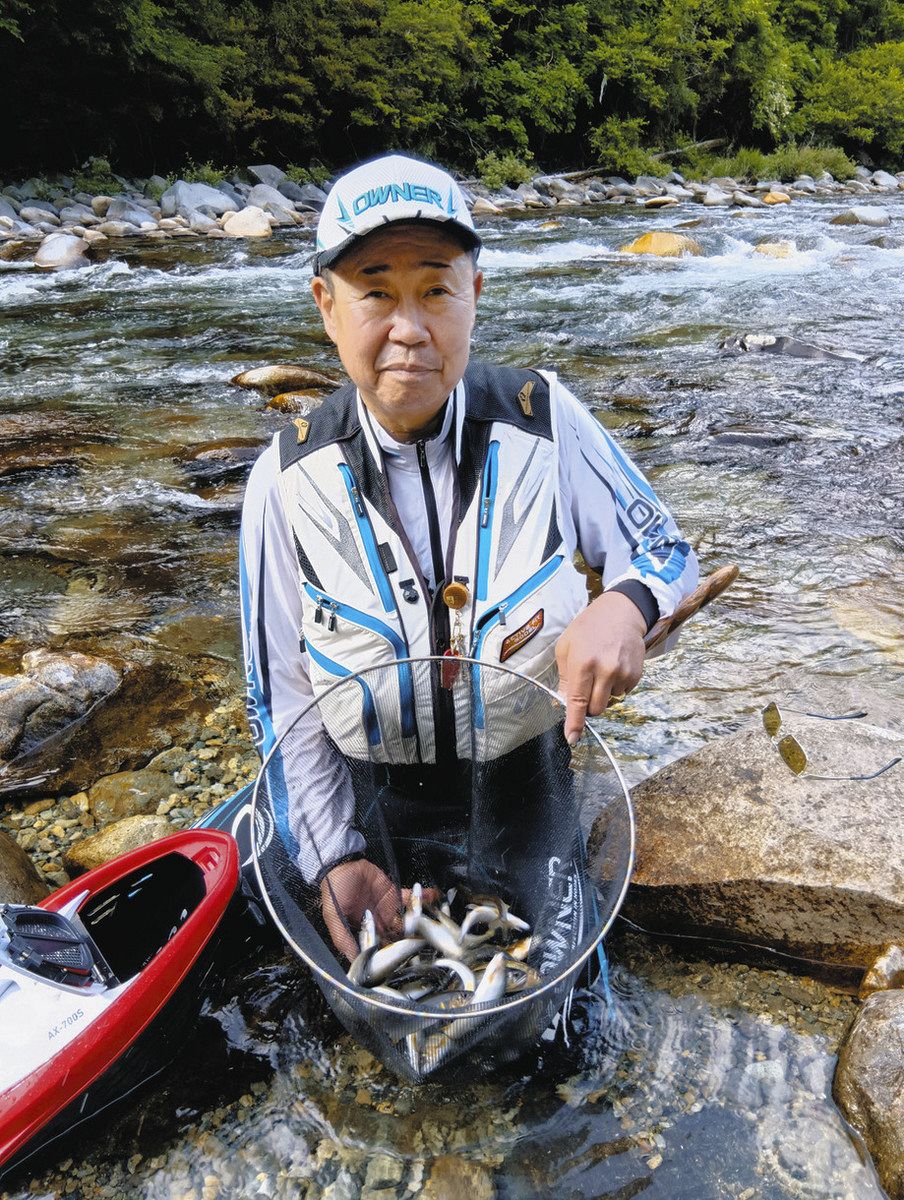 付知川で３１匹を上げた横井さん
