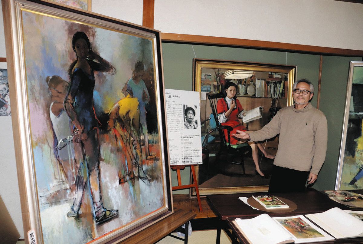 被災免れた草花、踊り子… 野々市 狼煙出身故寺井さん洋画展：北陸中日