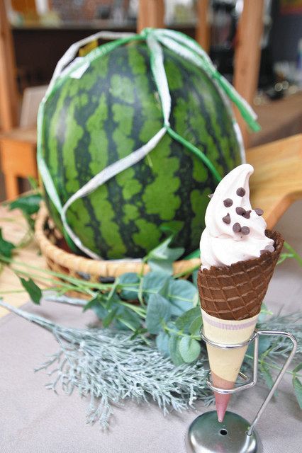 しらやま西瓜のソフトクリーム 食品ロス削減へ開発 ：日刊県民福井Web