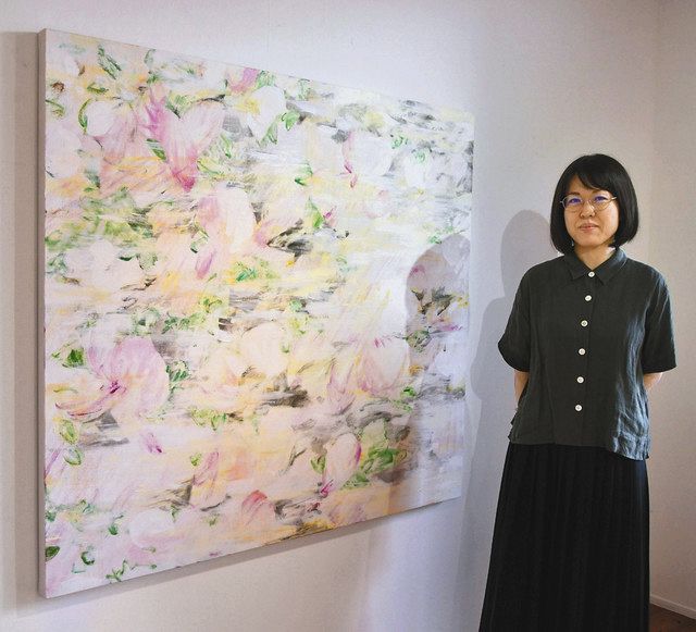 【美品】絵画　花・蝶・池 池のほとり 絵画買取・販売の小竹美術