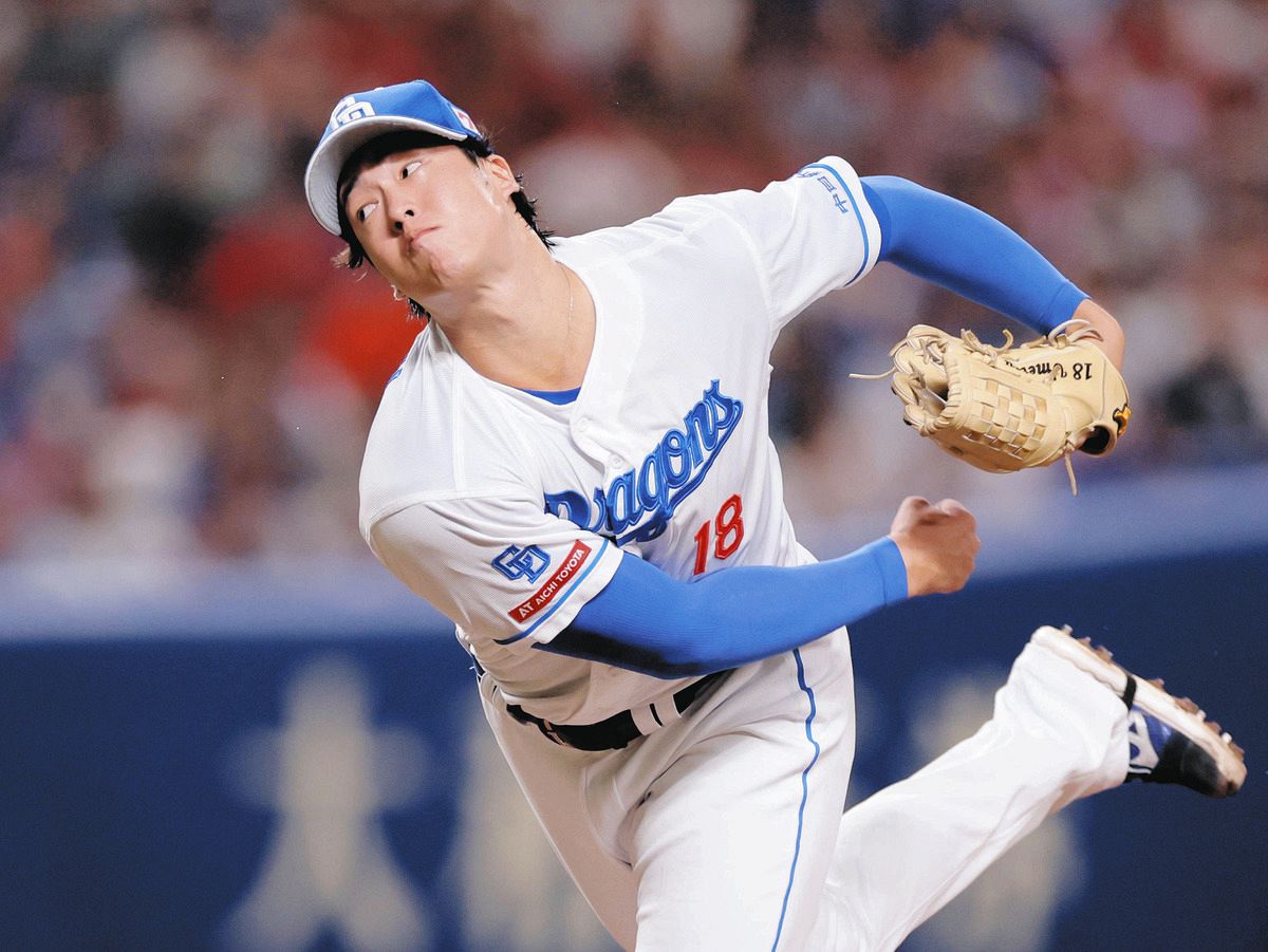 中日・梅津晃大、6回1失点 首位広島相手に好投 今季2勝目の権利