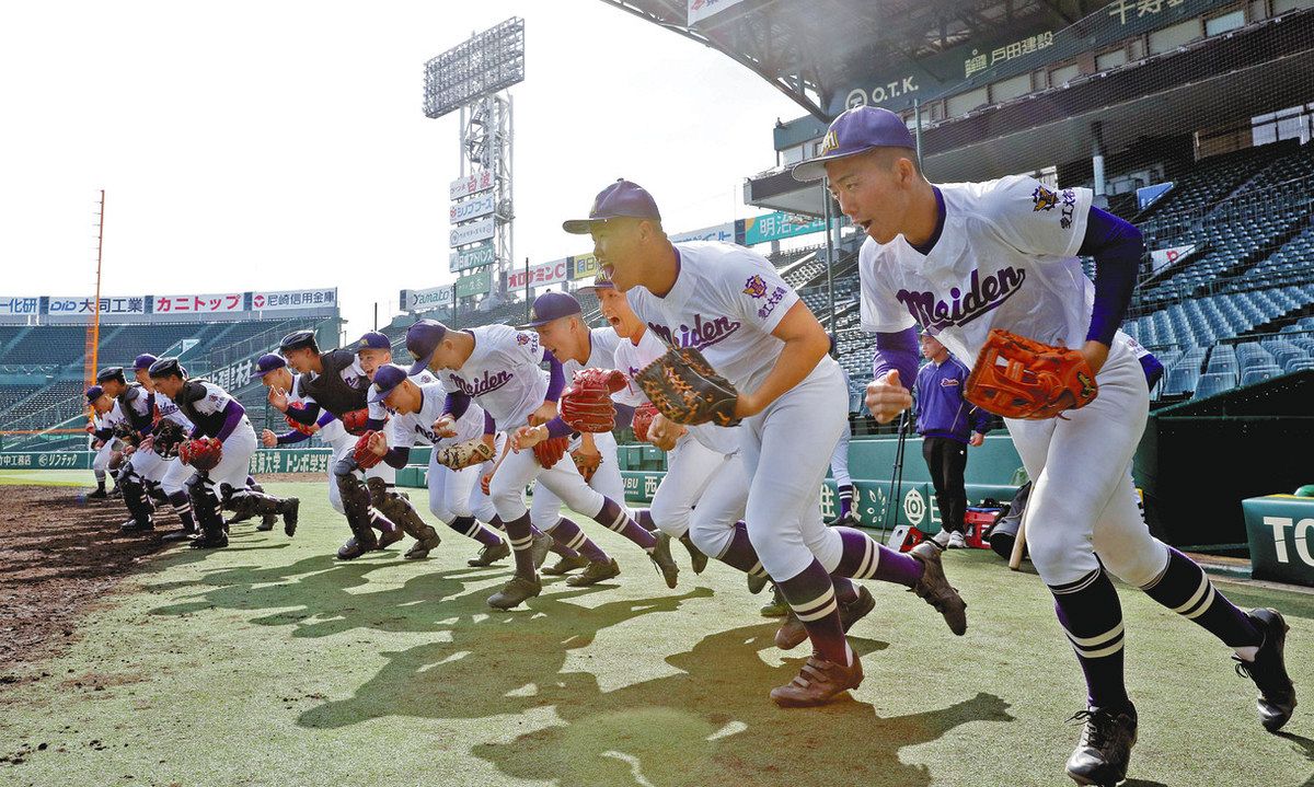 愛工大名電、投球と守備確認 最先端機器持ち込み甲子園公式練習：中日