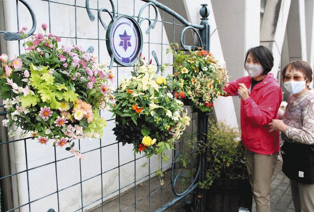 松本市役所で ハンギングバスケット 展示 中信の会員７人が飾る 中日新聞web