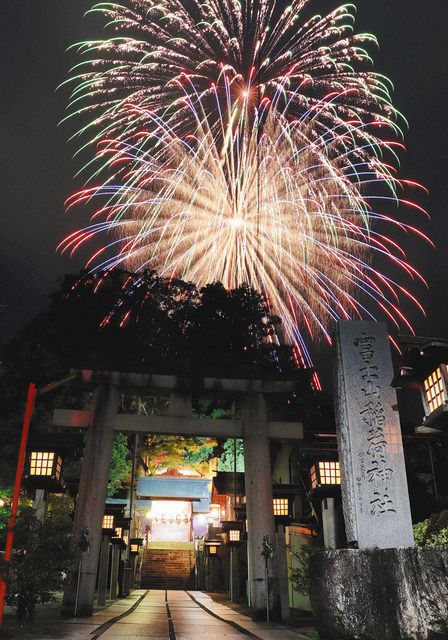 コロナをはらえ 大輪夜空に咲く 飯田の神社で花火 中日新聞web