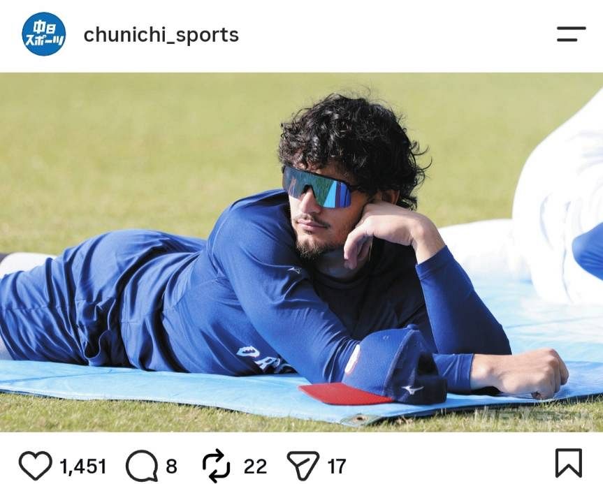 中日スポーツのインスタグラムより