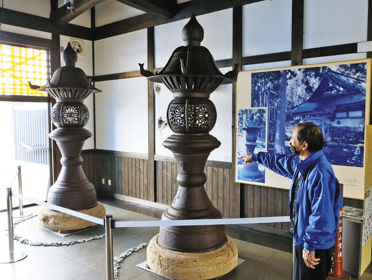 中居鋳物の鉄灯籠 修復 穴水町文化財、地震で被害：北陸中日新聞Web