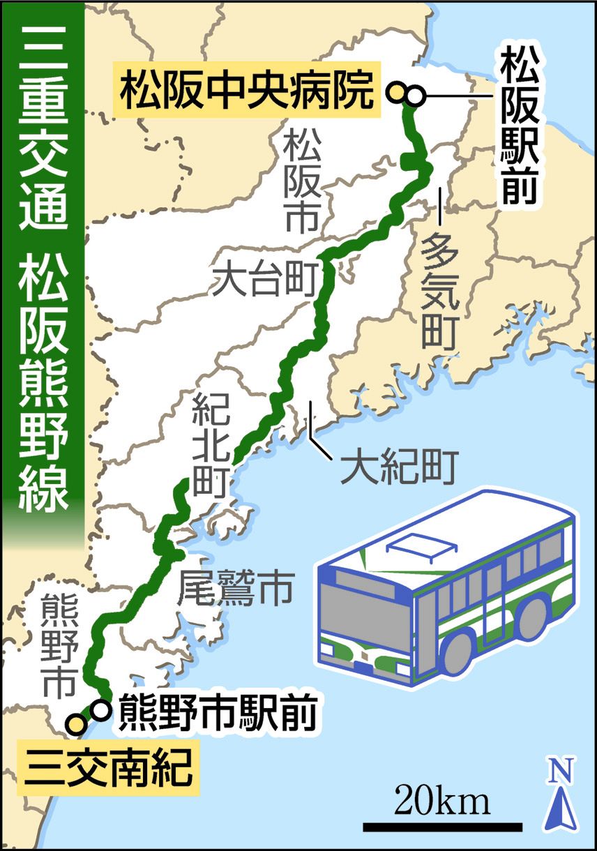 本州で2番目に長い路線バス」三重交通の松阪熊野線、半世紀の 本州で2番目に長い路線バス」三重交通の松阪熊野線、半世紀の