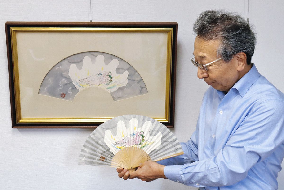 扇子のビーナスは宮本絵画 三越の得意先配布用 9日から展示：北陸中日