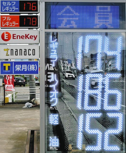 県内でガソリンの高騰、止まらず 1リットル177円台、消費者の負担 