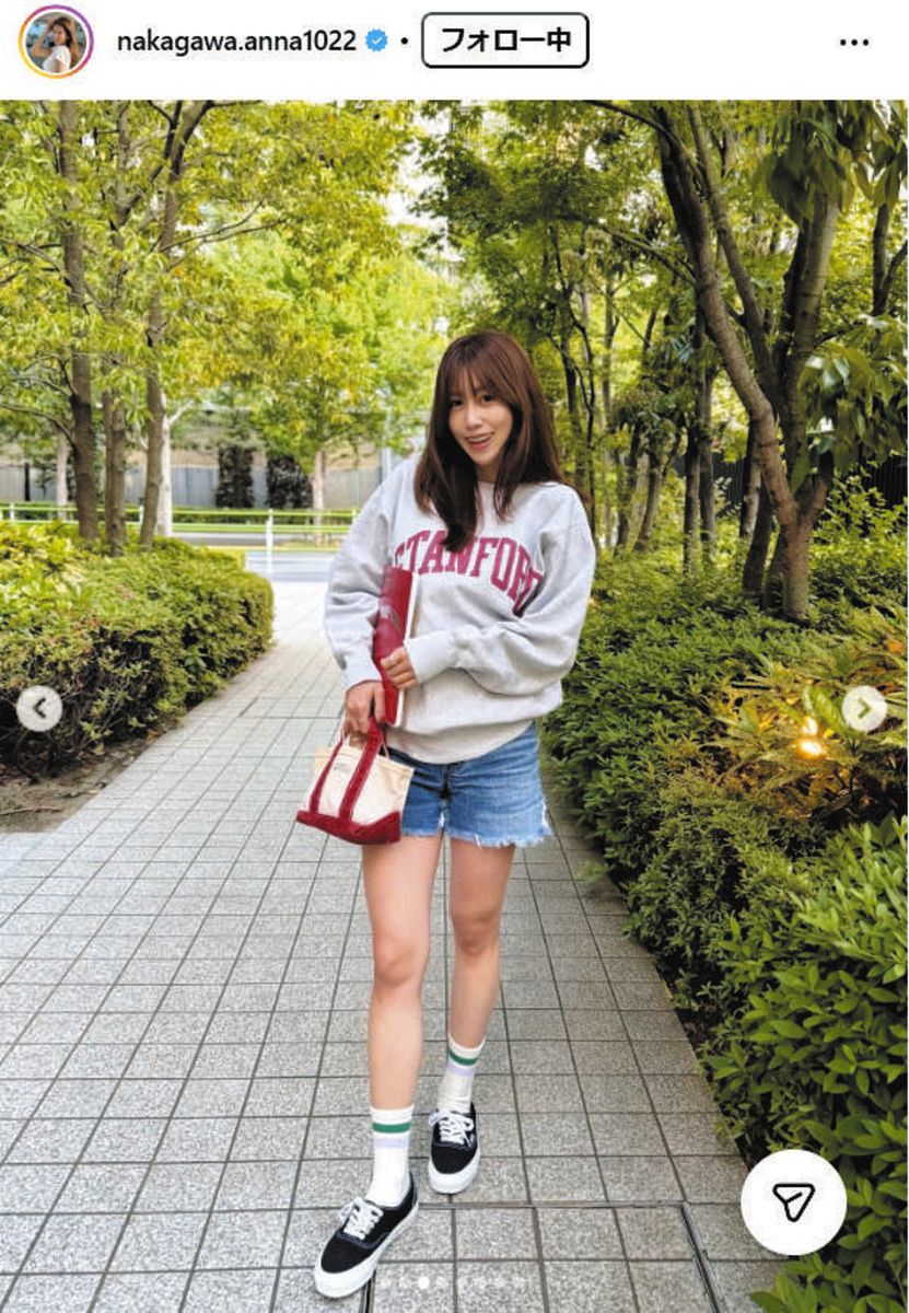 中川安奈アナのインスタグラムより