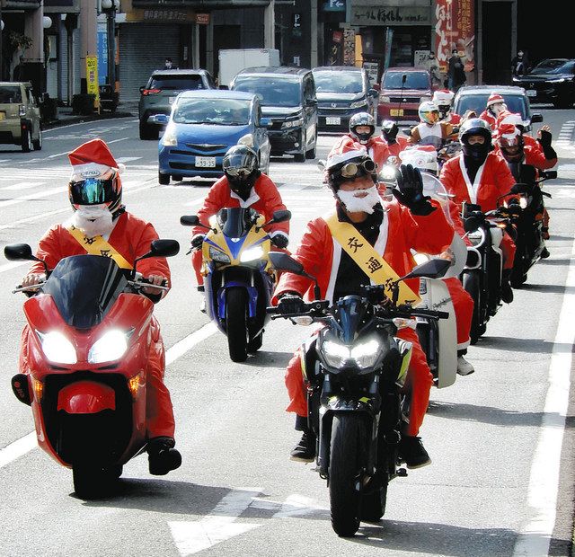 サンタ きょうのイチオシ】サンタライダー 金沢にやってきた：北陸中日新聞Web